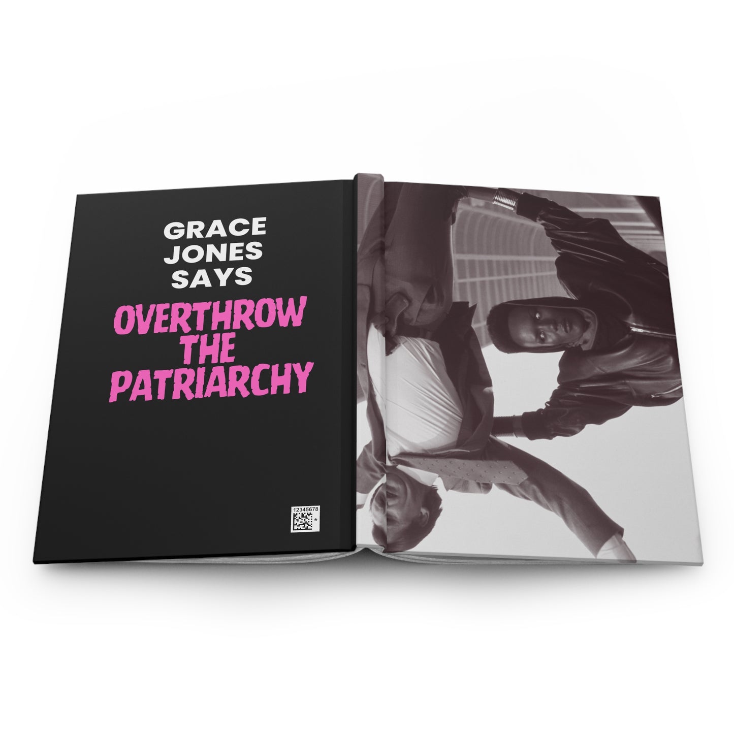 Hardcover Journal Matte - Grace Jones Overthrow The Patriarchy Sketchbook, Music Lover Gift, Writing Notebook, Unique Gift