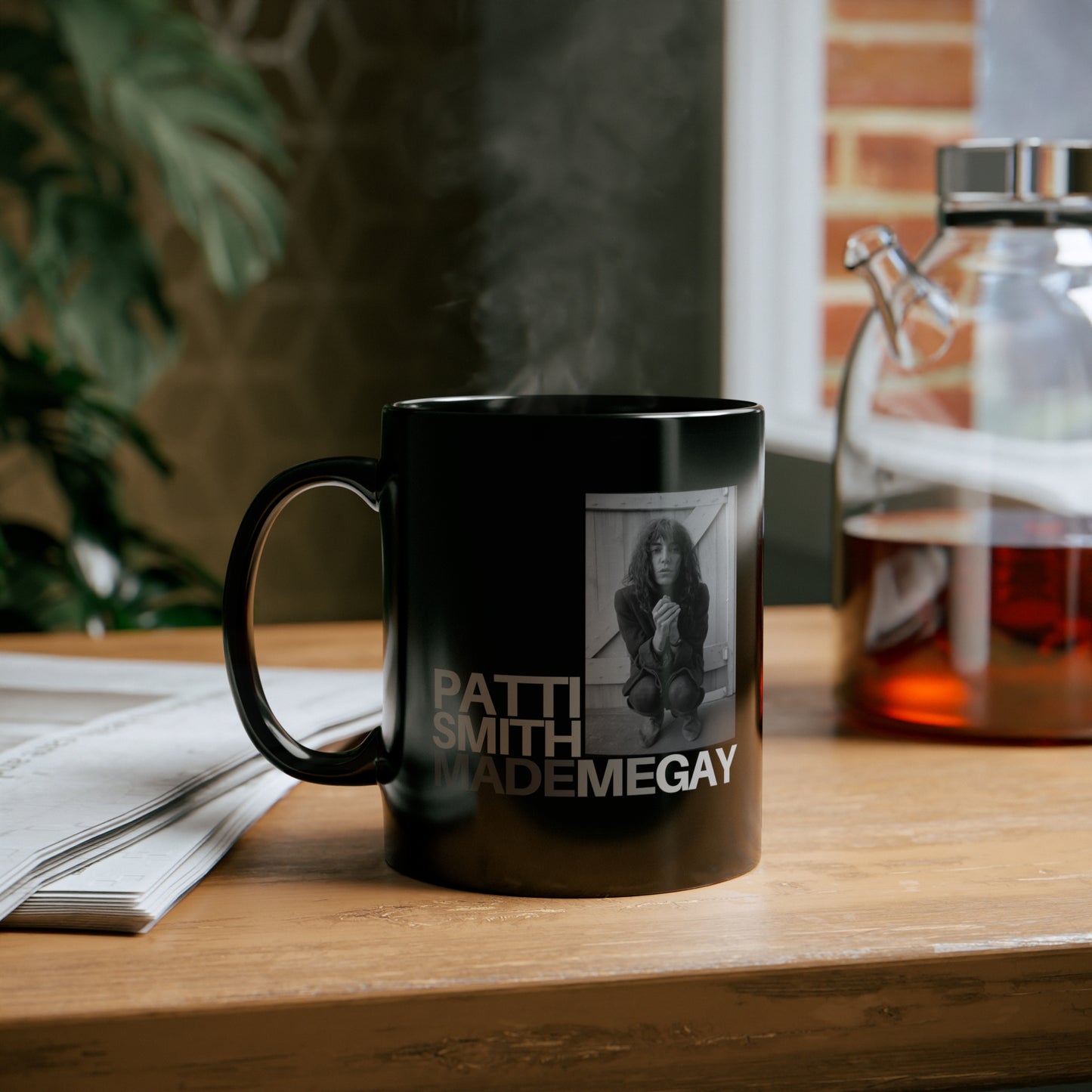 Patti Smith Made Me Gay - Punk Rock Coffee Mug - A Melody of Rebellion and Queer Pride!