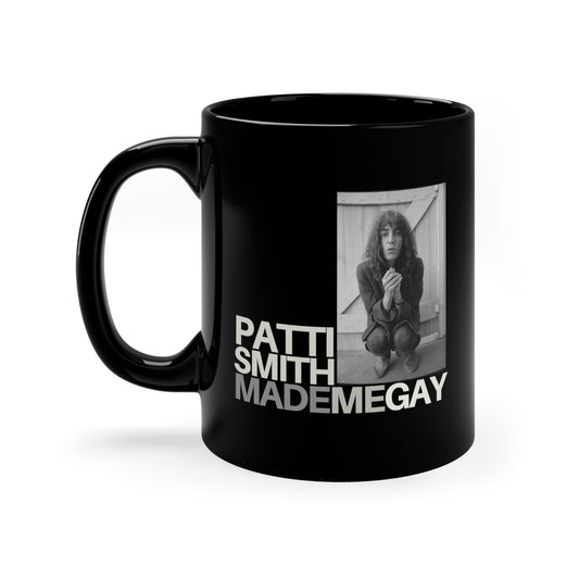 Patti Smith Made Me Gay - Punk Rock Coffee Mug - A Melody of Rebellion and Queer Pride!