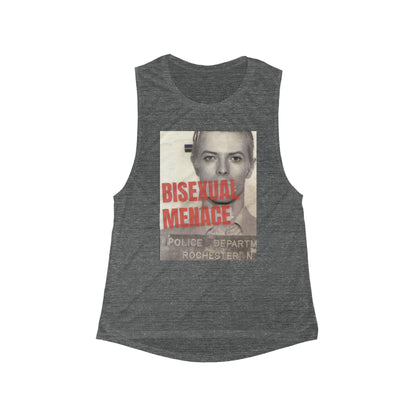 David Bowie "Bisexual Menace" - Fem Flowy Scoop Muscle Tank