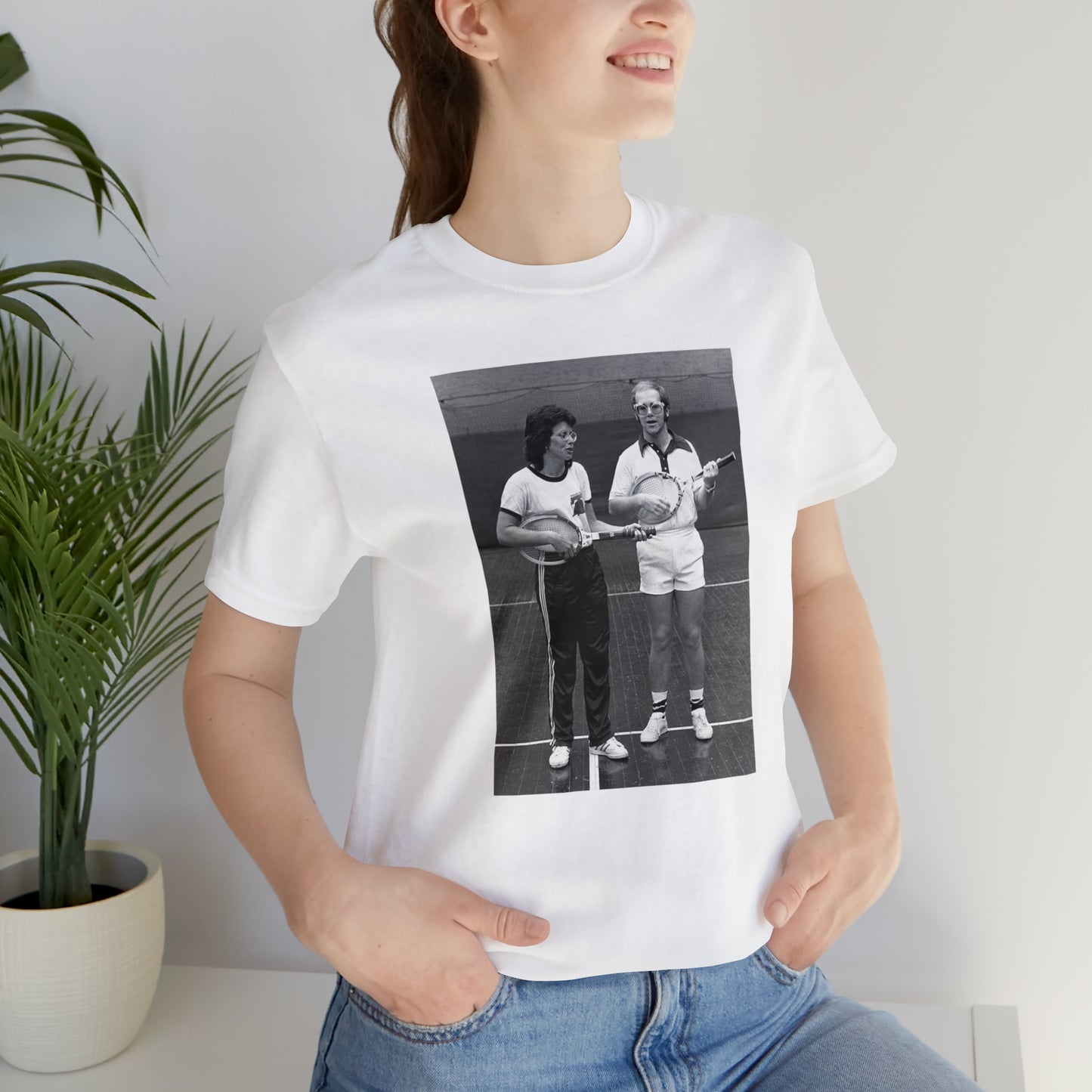 Tennis Rocks! Elton John and Billie Jean King Unisex Jersey Short Sleeve Tee