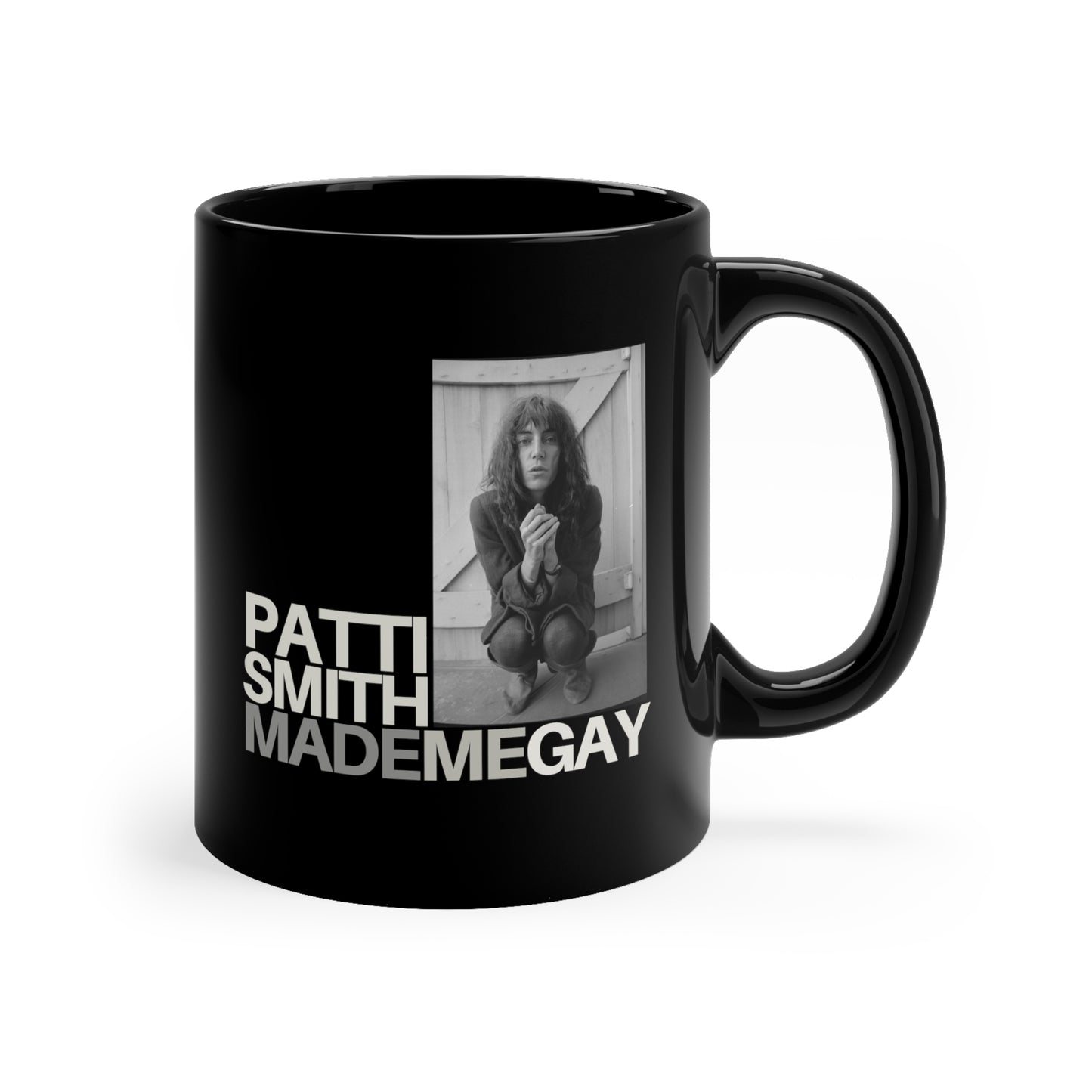 Patti Smith Made Me Gay - Punk Rock Coffee Mug - A Melody of Rebellion and Queer Pride!