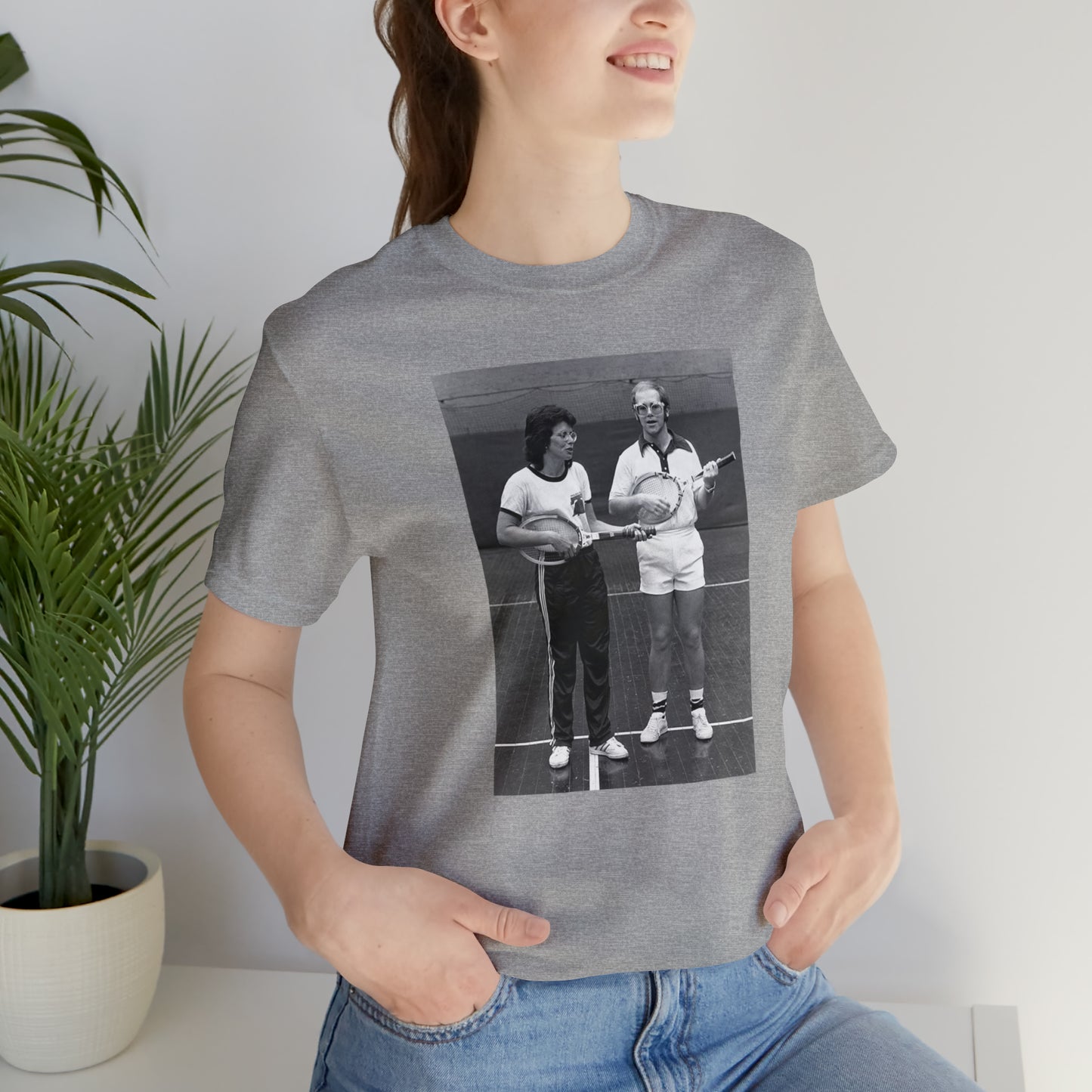 Tennis Rocks! Elton John and Billie Jean King Unisex Jersey Short Sleeve Tee