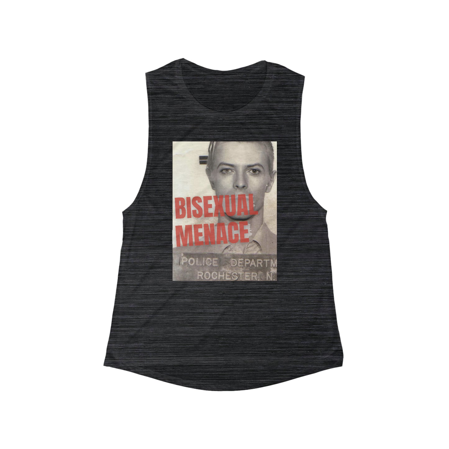 David Bowie "Bisexual Menace" - Fem Flowy Scoop Muscle Tank